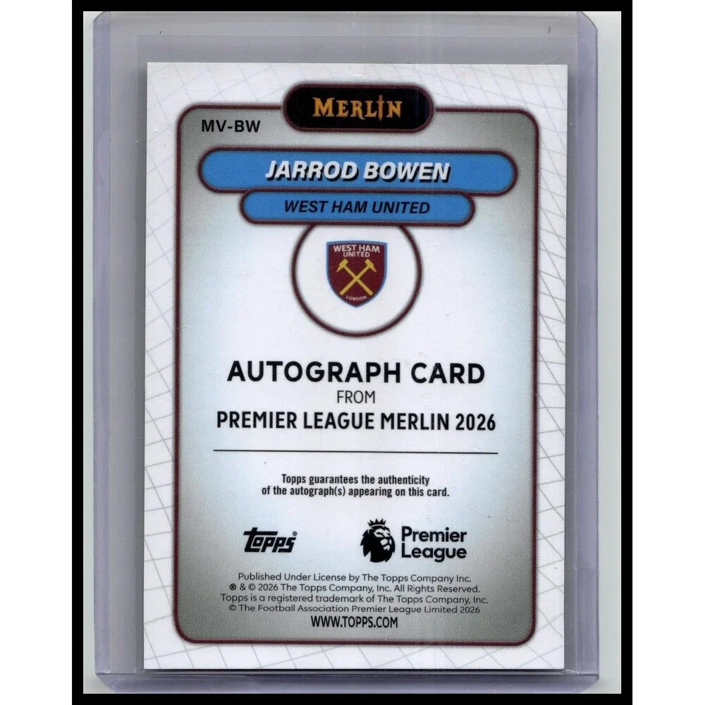 2026 Merlin Premier League Jarrod Bowen #MV-BW West Ham United Auto Green /99
